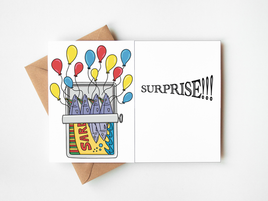 "Sardine Surprise" Birthday Card